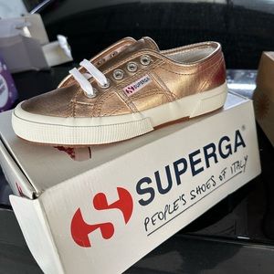 Superga rose gold tennis shoes size 36 ladies 6